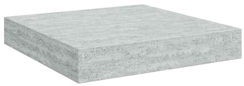 vidaXL Floating Wall Shelf Concrete Grey 23x23.5x3.8 cm MDF | Gives a cool floating look, Simple style matches any decor, Made from tough MDF material