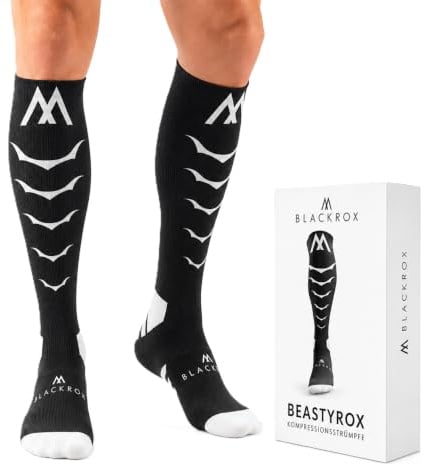BLACKROX Kompressionsstrümpfe Sport Astropreform Kompressionssocken Vergleichssieger Sportkompressionsstrumpf Laufstrümpfe Fussball Damen Herren Lang Compressions Socks