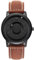 EUTOUR Uhren Herren Herrenuhr Magnet Uhr kein Glas Kugellager Quarz Armbanduhr für Männer mit Leder Armband Dunkelbraun-40mm