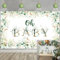 Baby Shower-Hintergrund für Babyparty, Gold, Eukalyptus, Grünblätter, geschlechtsneutral, Kinder-Fotografie-Hintergrund für Neugeborene, Party-Dekoration, Banner (1,5 x 0,9 m)