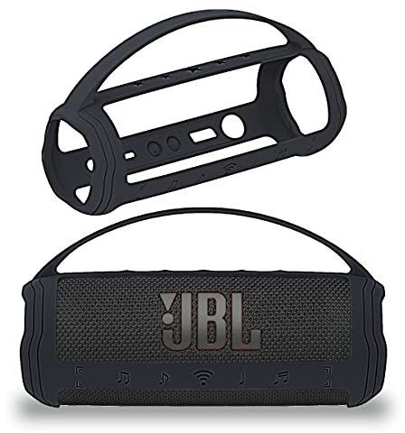 Silicone Cover Case for JBL Flip 6 Portable Bluetooth Speaker, Protective Carrying Case for JBL Clip 6 Speaker Accessories (Only Cover) (Black Cover)
