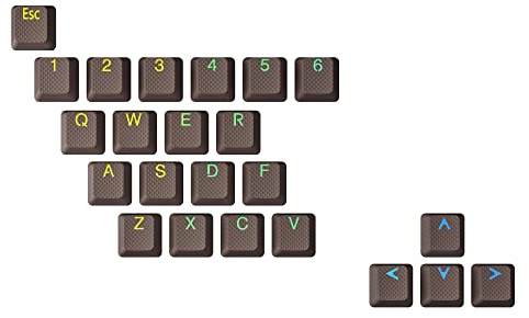 Ranked Gummi-Tastenkappen-Set | Doppelschuss Durchscheinend | OEM-Profil für Mechanische Gaming-Tastatur (Coffee Quartz, 23 Tasten)