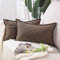 Madizz 2er Set kurzen Chenille Zierkissenbezüge weicher dekorativer Kissenbezug für Sofa, Schlafzimmer Kissenhülle Dunkelbraun 40x60 cm Rechteckig