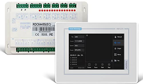 FONLAND Ruida 6445G CO2 Laser Controller 5 Zoll Display, 4 Achsen laser gravurwerkzeugRD C6445G für Lasergravur und schneidemaschinen, Weiß