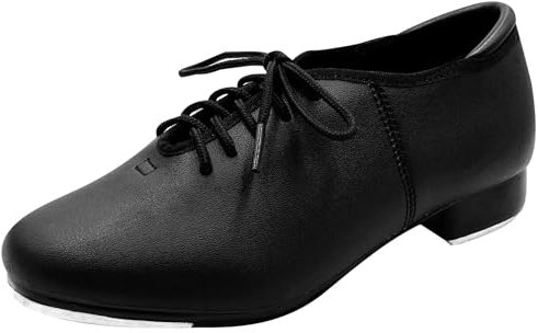 s.lemon Negro Cuero Oxford Zapatos de Claque con Cordones 41
