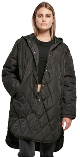 Urban Classics Damen Ladies Oversized Diamond Quilted Hooded Coat