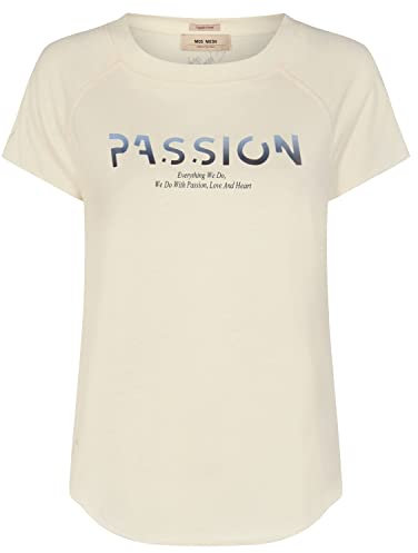 Mos Mosh Damen T-Shirt Leni O-SS Tee beige/Salute Navy - XS