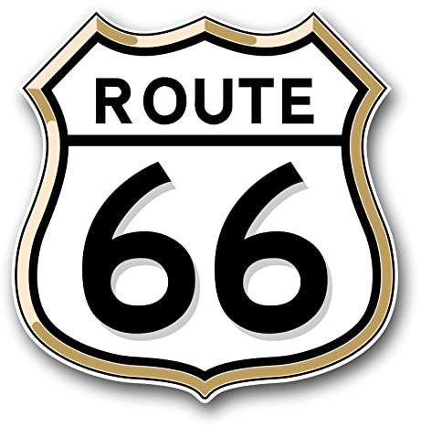 Route 66 Adesivo in vinile per auto, moto, strumenti, furgoni, caravan, valigia da viaggio, fustellato Route 66 (colore)
