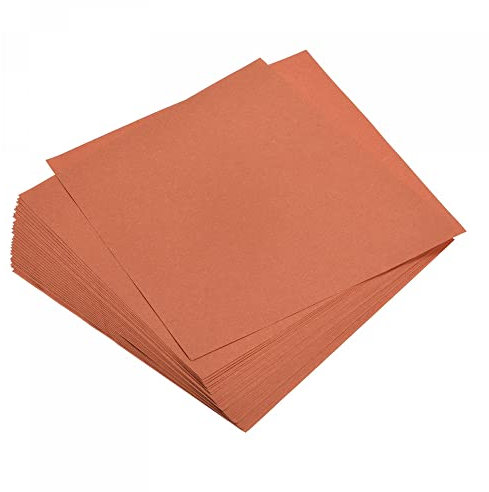 sourcing map Origami Papier Beidseitig Orange rot 5,9x5,9 Viereckig für DIY 25 Blätter
