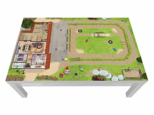 Ponyhof Möbelfolie | LCG18 | passgenau für den LACK Spieltisch 118x78 von IKEA (Möbel nicht inklusive) | STIKKIPIX