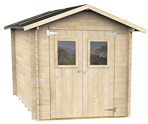 La zappa Casetta in legno con doppia porta e finestra deposito da giardino per attrezzi Made in Italy 198 x 198 x h 215 cm
