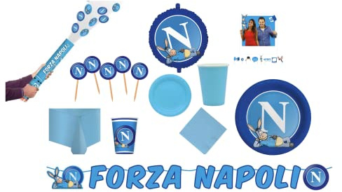 Kit DELUXE tifoso NAPOLI coordinato per Feste E Compleanno