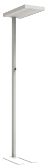 LiLaTec LED Büroleuchte Stehleuchte Arbeitsplatzleuchte für das Arbeitszimmer Bürolampe aus Alu, dimmbar, 4.000K Neutralweiß, 8.000lm, 60W, UGR< 19 blendfrei, Up & Down (Grau)
