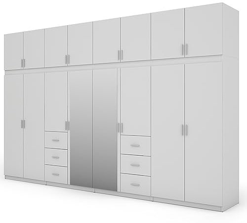 e-Meblast Kleiderschrank 240x57cm Schubladen Garderobenschrank Schlafzimmer