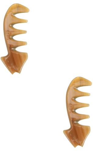 FRCOLOR 2stücke Ox-horn-kopfhautmassagebürste Vielseitiger Mit Abgerundeten Kanten Für Sanfte Anwendung Leicht Und Tragbar Für Durchblutung Und Entspannung Für Freunde Und Familie