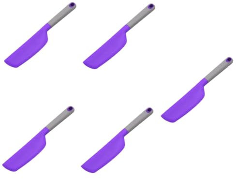 PRETYZOOM 5st Backspatel Zuckergussspatel Cremespatel Gummischaber Pfannenwender Für Die Küche Diy-werkzeuge Küchenschaber Kuchen Mischung Selbstgemacht Kieselgel Violett Marmeladenmesser