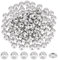 UNICRAFTALE 100 pièce Perles D'Espacement Acier Inoxydable 6mm Perles Rondes Plates Perles de Soucoupe Perles en Vrac Perles Rondes Perles Lisses Perles Métal pour Bracelets Fabrication de Bijoux