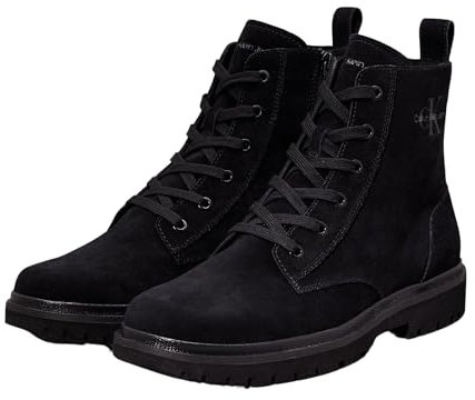 Calvin Klein Uomo Stivali Mezza Gamba Eva Boot Mid Lace Up Iconic con Lacci, Nero (Triple Black), 46