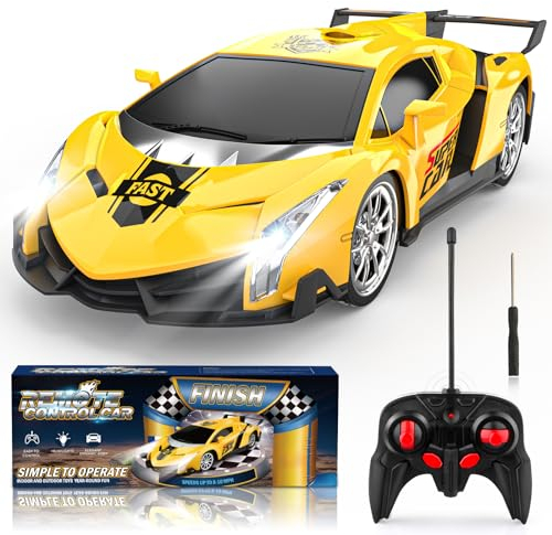 Mieryd Ferngesteuertes Auto, Kinder Spiele ab 3 4 5 6 7 8+ Jahre Draußen Drinnen 1:18 RC Auto mit Fernbedienung Weihnachten Geburtstags Geschenke Jungen Mädchen Spielzeug Rennauto mit LED-Licht