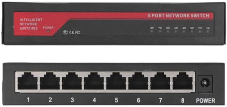 Bewinner Switch Poe Gigabit a 8 Porte, Switch Poe per Montaggio su Desktop o a Parete, Robusto Splitter Ethernet Plug And Play Senza Ventola in Metallo per L'Ufficio Domestico (Spina