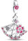 PHCLASY Rosa Pfirsichblüte Charms Trio Anhänger Nettes Tier Kompatibilität für Armband Herz Geburtstagsgeschenk für Frauen