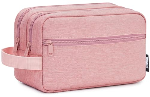 WANDF Kulturbeutel für Herren und Damen, Kosmetiktasche und Waschtasche für Männer und Frauen, mit Nass- und Trockentrennbeutel (Rosa)