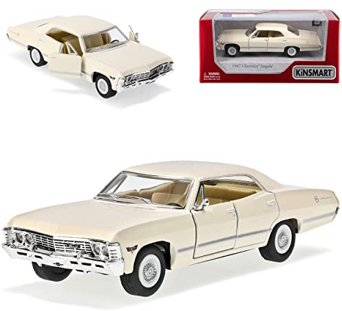 Generisch Chevrolet Impala Sport Sedan Limousine Weiss Beige bekannt aus Supernatural Join The Hunt 1965-1970 ca 1/43 1/36 Modell Auto