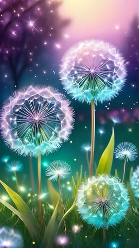 ZHUMUTO Diamond Painting Groß XXL Bilder Set Erwachsene,40x70 cm Pusteblume A,5D Diamant Painting Bilder Erwachsene mit Zubehör Für Wohnzimmer Dekoration