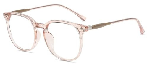 Firmoo Blaulichtfilter Brille Damen Blaulicht Computerbrille für Bildschirme ohne Sehstärke TR 90 Klar Rosa