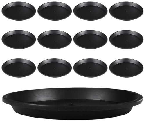 Aililong Lot de 12 dessous de pot de fleurs ronds en plastique de 15 cm pour plantes d'intérieur et d'extérieur, soucoupe, soucoupe, soucoupe, pot de fleurs, dessous de pot de fleurs