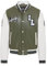 Infinity Leather Letterman-Bomberjacke aus Baseball-grün-weißem Leder für Herren