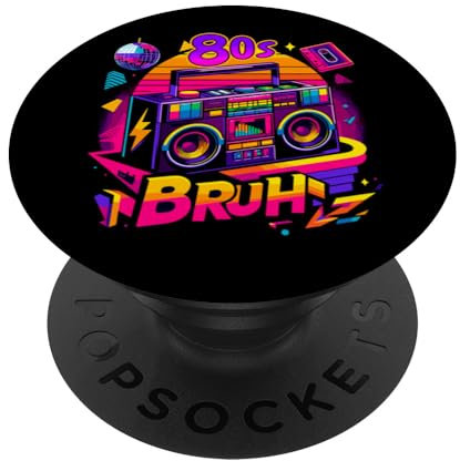 Retro 80s Bruh Boombox Vibe - Ultimate Throwback Party PopSockets mit austauschbarem PopGrip