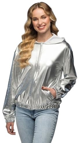 Boland - Jacke Rave im Metallic Look, Kostüm für Damen und Herren im Retro Style, Gruppenkostüm für Mottoparty oder Karneval