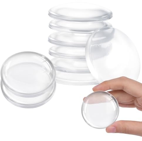 Oruola 10 Pack Clear Door Handle Protectors,Door Stops for Wall,Wall Door Handle Stopper,High Transparency Doorknob Quiet Wall Protectors,4 CM Clear Rubber Door Knob Round Wall Shield,Self-Adhesive