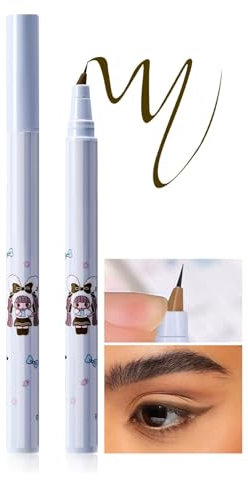 Prreal Liquid Eyeliner Waterproof, Smudge-proof Liquid Eyeliner Pen, Hight Pigmented Precise Eyeliner Brown, Liquid Eyeliner Quick Drying Longlasting for Eyes Eyebrow Face Body Makeup,#04