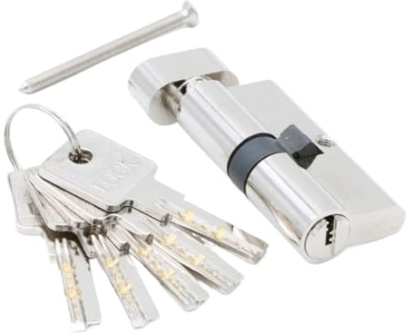 Euro Cylinder Lock,Thumb Turn Door Lock Core,50 60 70 80 90 100mm Security Copper Door Lock Cylinder Interior Bedroom Living Lock Handle Brass Key Locking Door Barrel Lock(35/35T)