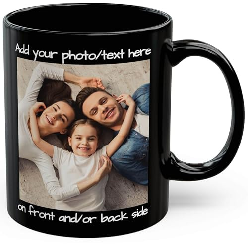 Individuelle Tasse mit Bild oder Text Ihrer Uploads, personalisierte Tasse, mikrowellen- und spülmaschinenfest, Keramikbecher, 325 ml