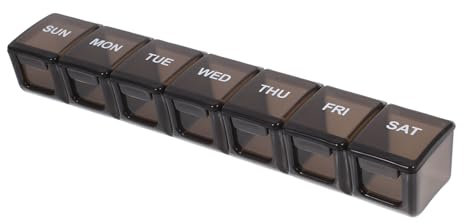 TOVINANNA Tragbare Tablettenbox Mit Fächern Wiederverwendbarer Medikamenten-organizer Transparent Mit Sicherer Versiegelung Für Wöchentliche Reise Vitaminaufbewahrung