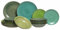 Cookinglife Geschirrset Delice Grün 18-teilig / 6 Personen - 6 Speiseteller, 6 Suppenteller und 6 Frühstücksteller