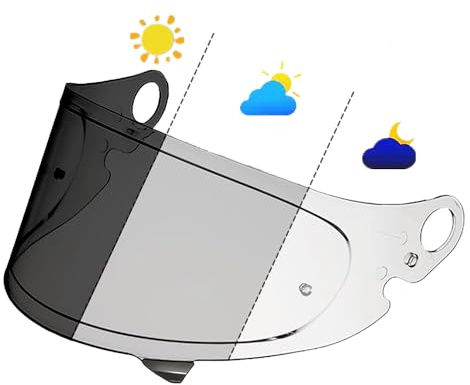 MTDVZR Helmvisier für Glamster, CPB-1V UV-Schutz kratzfest winddicht Helm-Gesichtsschutz kompatibel mit Glamster,CPB-1V (Photochrom Transparent/Tiefschwarz)