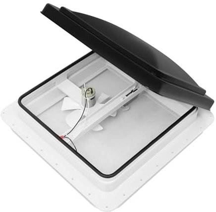 MEELRYD Ventana de techo para caravana, 14 x 14 pulgadas, con protección visual, para caravana, color blanco y negro
