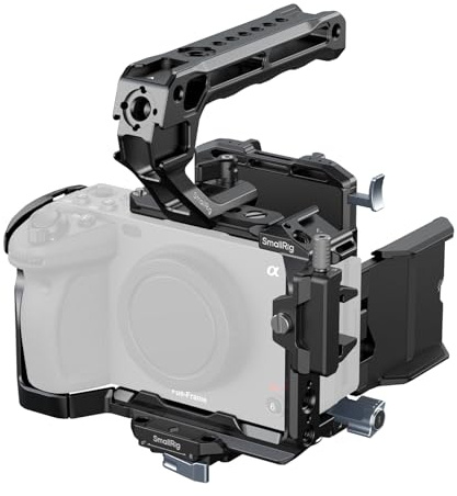 SMALLRIG Cage Kit for Sony FX3 / FX30 with Cage, V-mount Battery Mount Plate, LCD screen protector, Top Handle, Cable Clamp for HDMI, NATO Rail - 5823