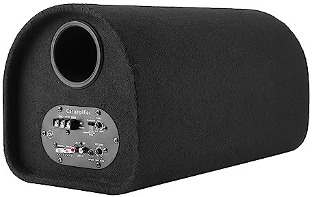 ZAICOLER Caisson de Basses de Voiture 12 V, Haut-Parleur de Basse Puissant, Amplificateur Audio Haute Performance avec Finition en Cuir Noir, Idéal pour Le Réaménagement de Voiture, 43 X 25 X 24 cm.