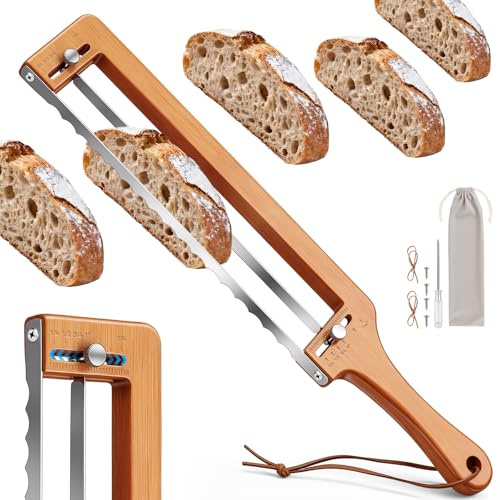 Shulltji Cuchillo Pan, 40cm Slicer de Pan Dentad Profesional Cuchillos de Panadero Cortador de Pan de Madera Cuchillo Sierra de Acero Inoxidable para Cortar Todo-Tipo-Pan Pasteles Bagels Frutas