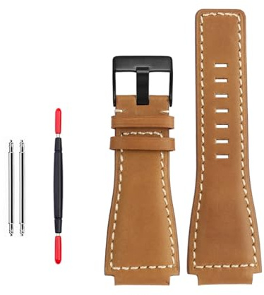 Generisch 34 * 24mm Konvexen Ende Italienischen Kalbsleder Uhr Band Kompatibel Mit Bell Serie BR01 BR03 Armband Armband Gürtel Ross gummi Männer