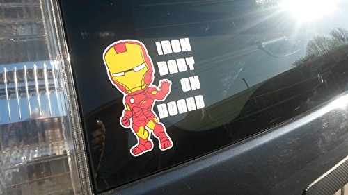 Star Wars baby Darth Vader on-board car sticker. Iron Man
