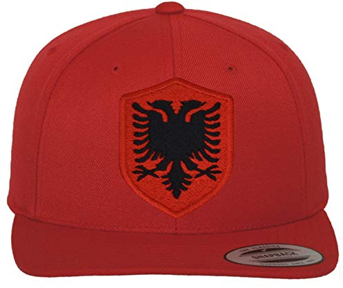 FanShirts4u Classic Snapback ALBANIEN mit Wappen Baseball Cap ALBANIA (rot/Wappen rot)