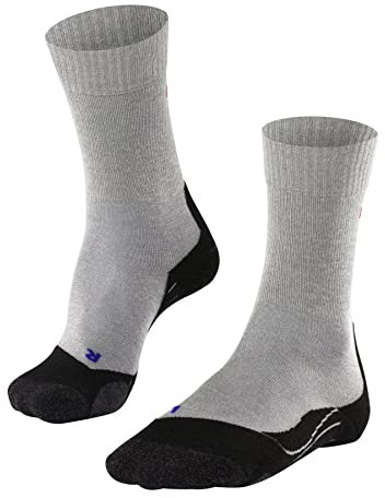 FALKE Damen Wandersocken TK2 Explore Cool W So Lyocell Funktionsmaterial antiblasen dick 1 Paar, Grau Light Grey 3403, 39-40