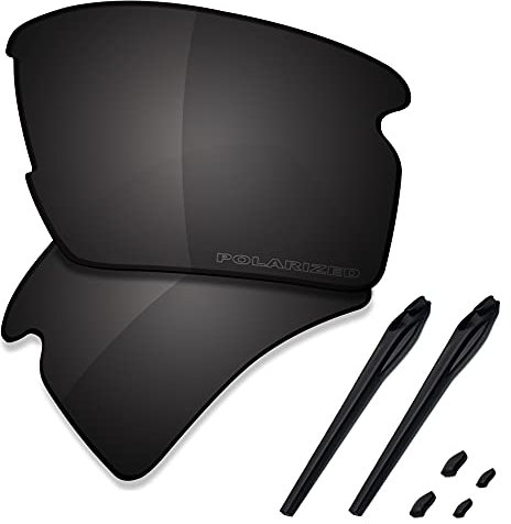 Saucer Premium gläser & Gummi-Sets für Oakley Flak 2.0 XL Sonnenbrille, Schwarz (High Defense - Carbon Black Polarized), Einheitsgröße