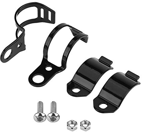 Yctze Staffa di montaggio luce di svolta, 2 pezzi Staffa di montaggio luce di moto adatta per scooter con forcella anteriore 30-45 mm(black)